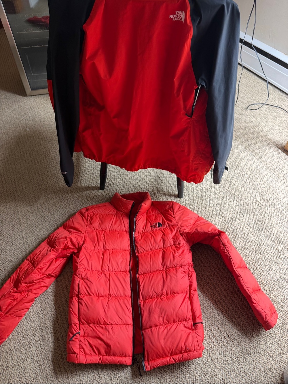 The North Face Men’s Red Puffer Jacket with Red & Black Shell